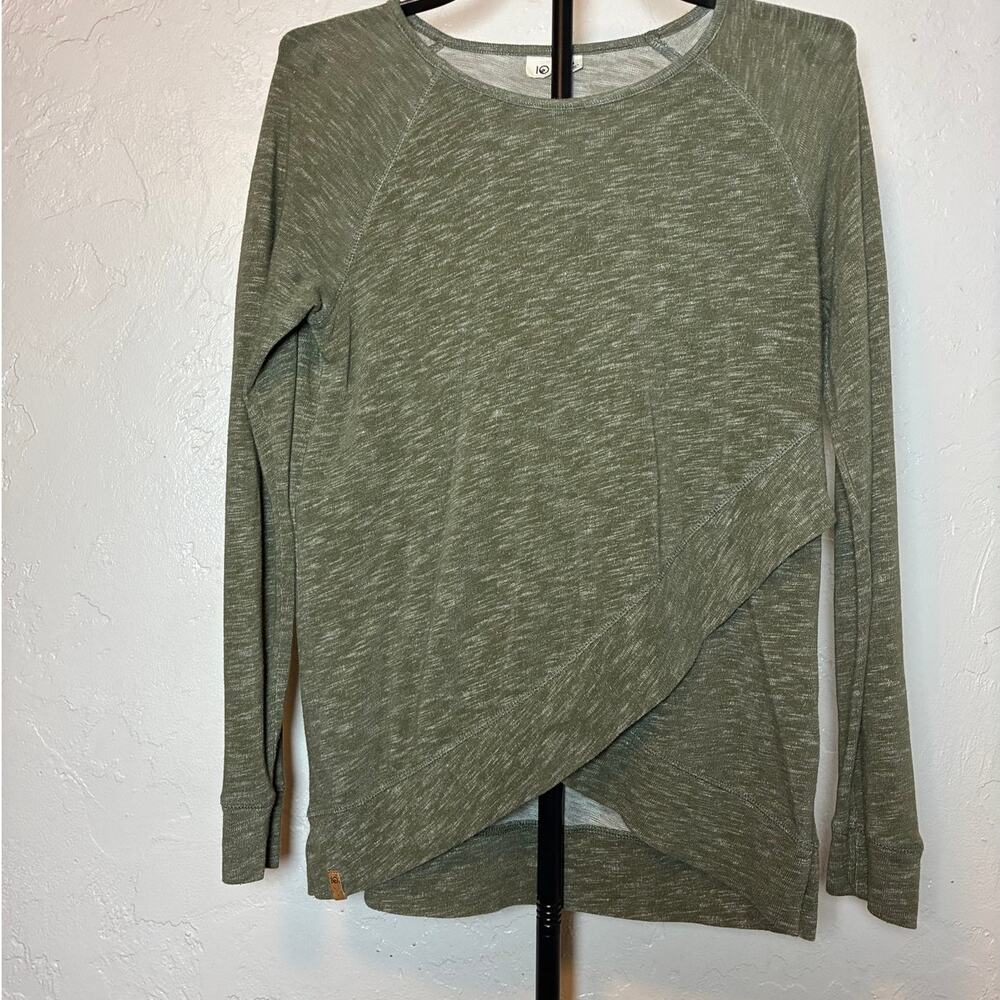 tentree Organic Cotton Fleece Pullover Hoodie Sweatshirt Green Heather Size S